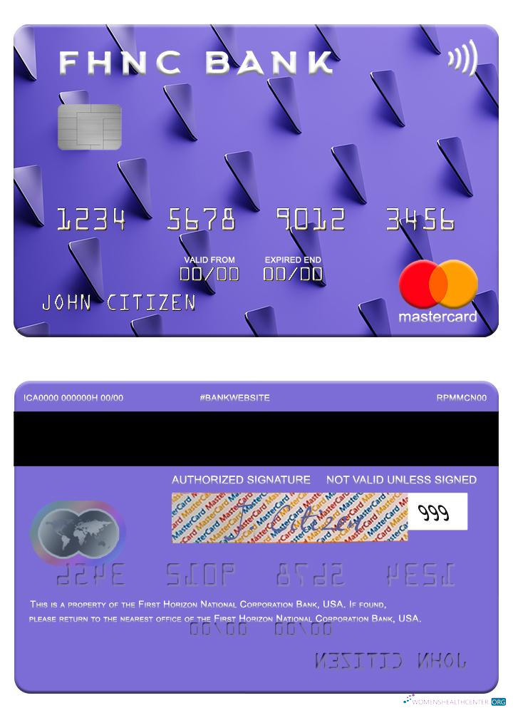 Download USA First Horizon National Corporation Bank mastercard Photoshop template